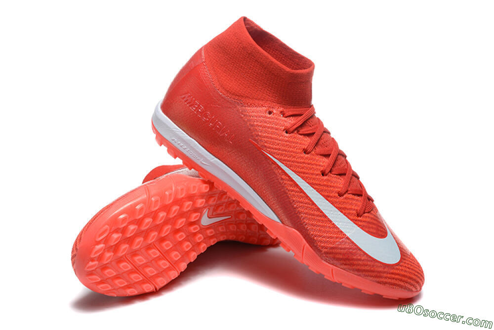 Nike Air Zoom Mercurial Superfly 10 Elite TF Artificial Turf Soccer Shoes - Red/White 4