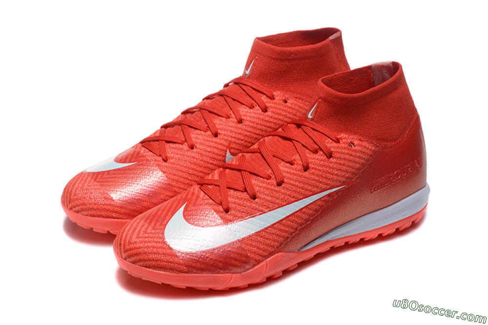 Nike Air Zoom Mercurial Superfly 10 Elite TF Artificial Turf Soccer Shoes - Red/White 5