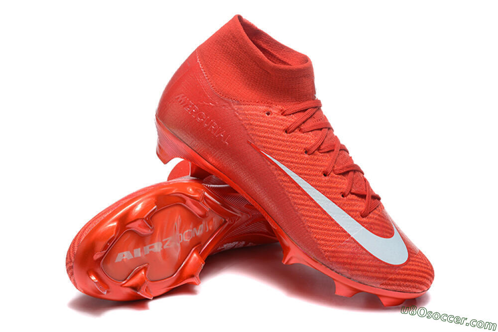 Nike Air Zoom Mercurial Superfly 10 Elite FG Firm Ground Soccer Cleats - Red/White 4