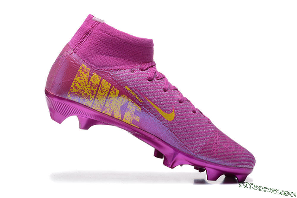 Nike Air Zoom Mercurial Superfly 10 Elite FG Firm Ground Soccer Cleats - PurpleYellow 7