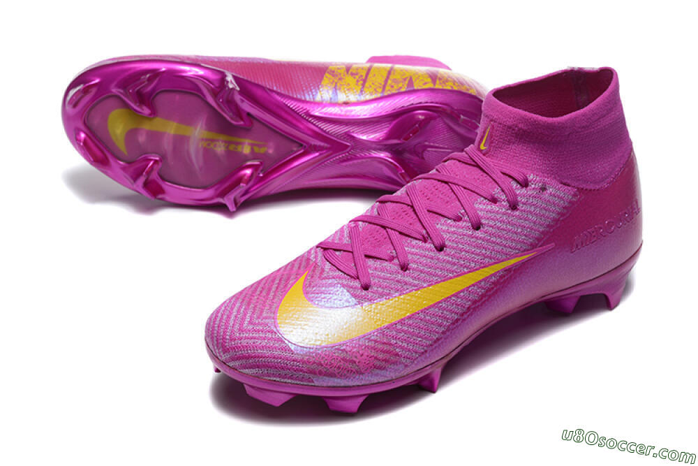 Nike Air Zoom Mercurial Superfly 10 Elite FG Firm Ground Soccer Cleats - PurpleYellow 3