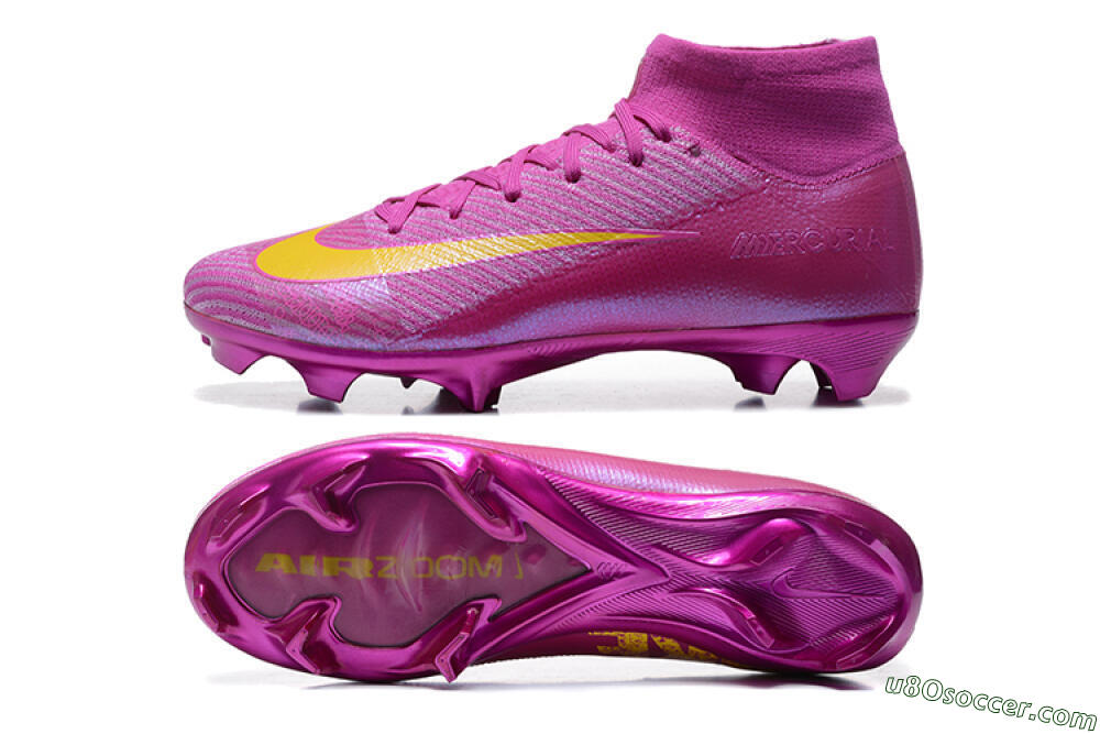 Nike Air Zoom Mercurial Superfly 10 Elite FG Firm Ground Soccer Cleats - PurpleYellow 0
