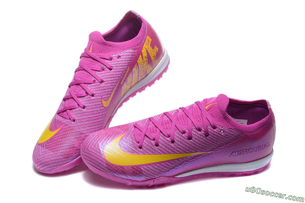 Nike Air Zoom Mercurial Vapor 16 Elite TF Artificial Turf Soccer Shoes - Pink/Yellow/White 6