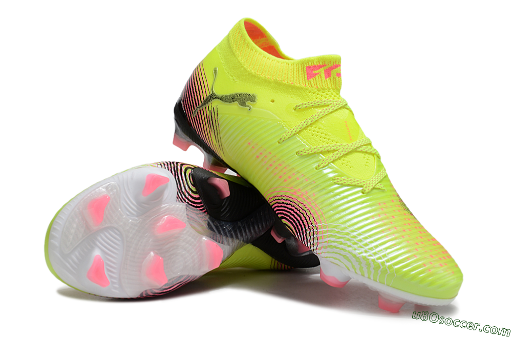 Puma Future 8 Ultimate FG Firm Ground Soccer Cleats - Yellow/Pink/Black 3