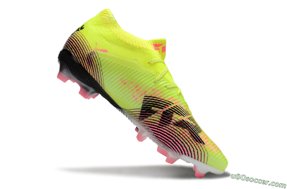 Puma Future 8 Ultimate FG Firm Ground Soccer Cleats - Yellow/Pink/Black 4