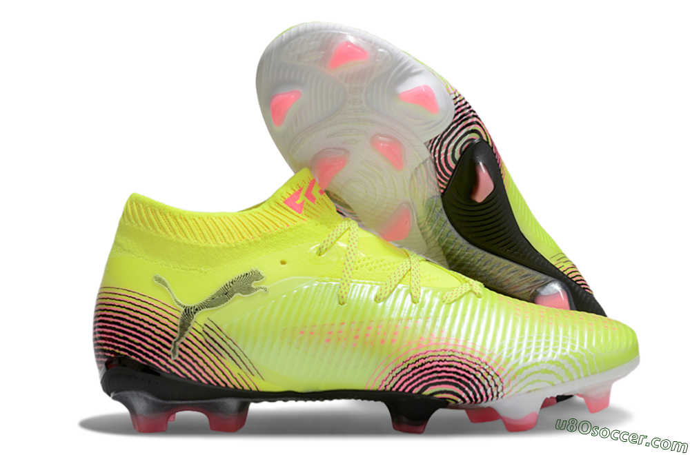 Puma Future 8 Ultimate FG Firm Ground Soccer Cleats - Yellow/Pink/Black 1