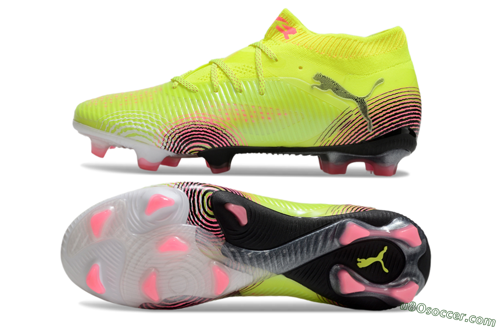 Puma Future 8 Ultimate FG Firm Ground Soccer Cleats - Yellow/Pink/Black 0