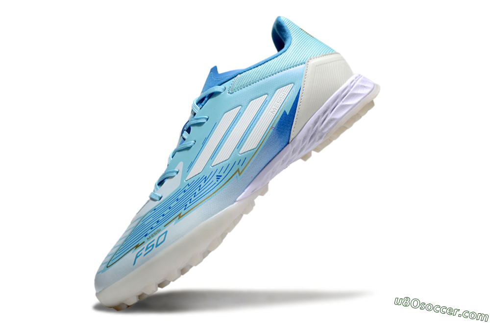 Adidas F50 Pro TF Artificial Turf Soccer Shoes - Jade/White/Beige 5