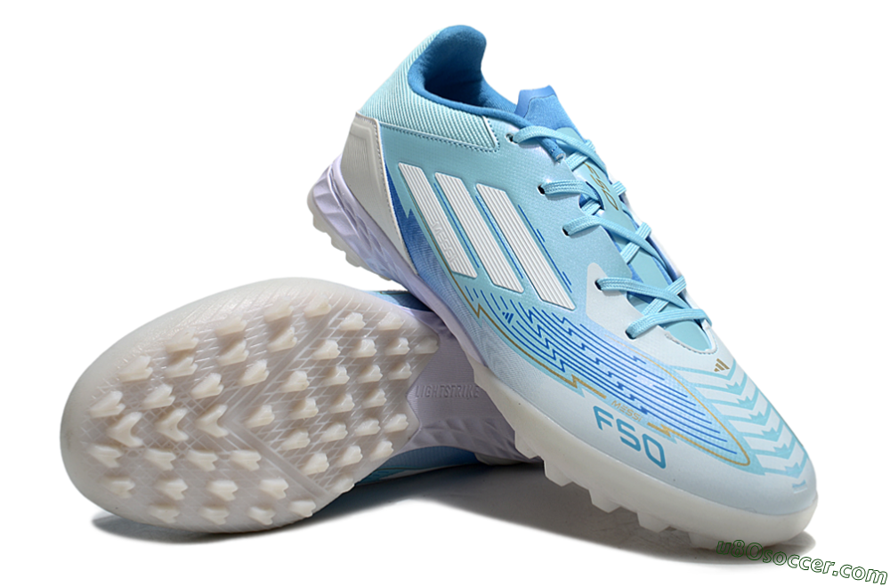 Adidas F50 Pro TF Artificial Turf Soccer Shoes - Jade/White/Beige 3