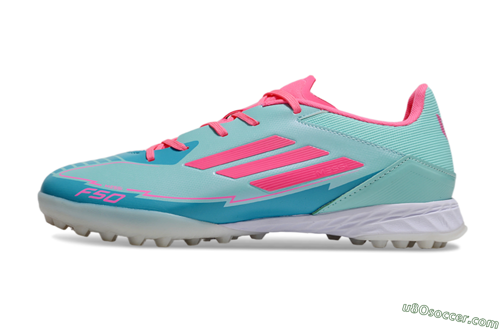 Adidas F50 Pro TF Artificial Turf Soccer Shoes - Jade/Pink/White 2