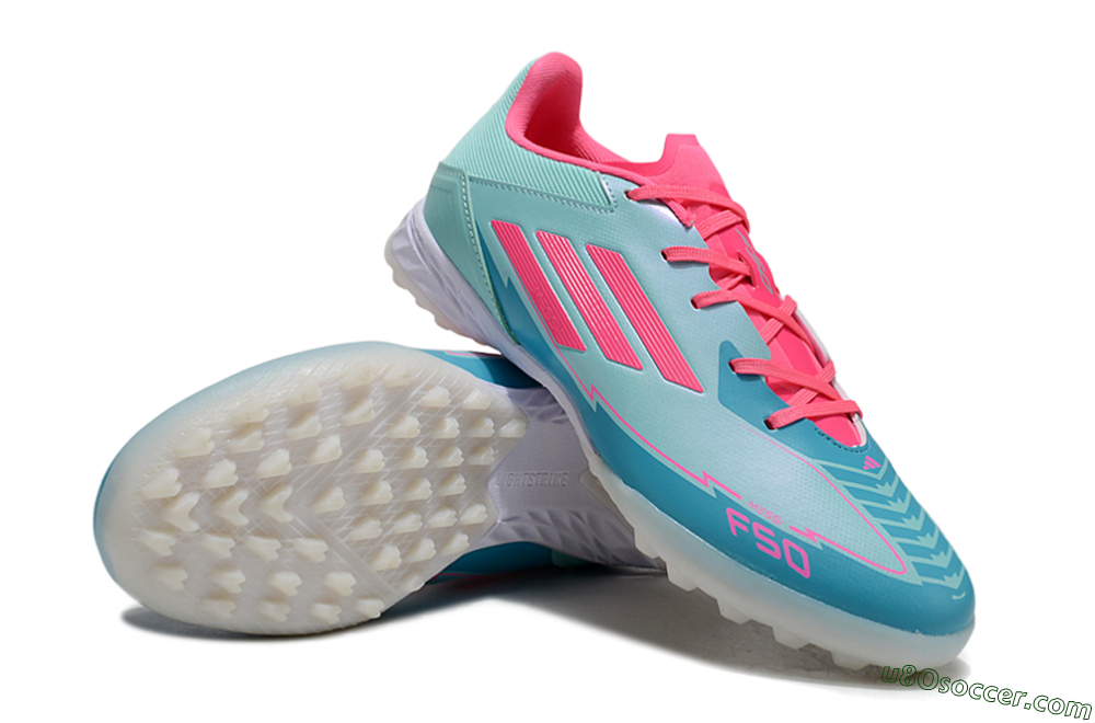 Adidas F50 Pro TF Artificial Turf Soccer Shoes - Jade/Pink/White 3