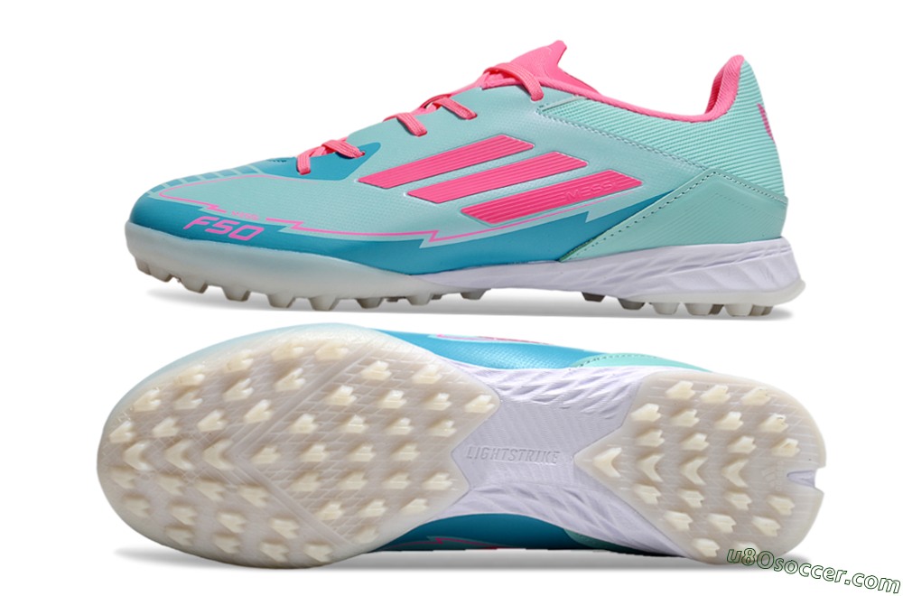 Adidas F50 Pro TF Artificial Turf Soccer Shoes - Jade/Pink/White 0