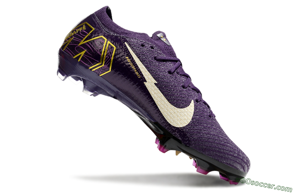 Nike Air Zoom Mercurial Vapor 16 Elite FG Firm Ground Soccer Cleats - Purple/White/Gold 4