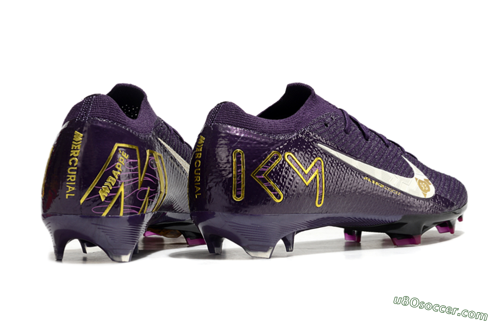 Nike Air Zoom Mercurial Vapor 16 Elite FG Firm Ground Soccer Cleats - Purple/White/Gold 6