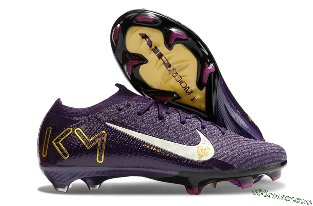 Nike Air Zoom Mercurial Vapor 16 Elite FG Firm Ground Soccer Cleats - Purple/White/Gold 1