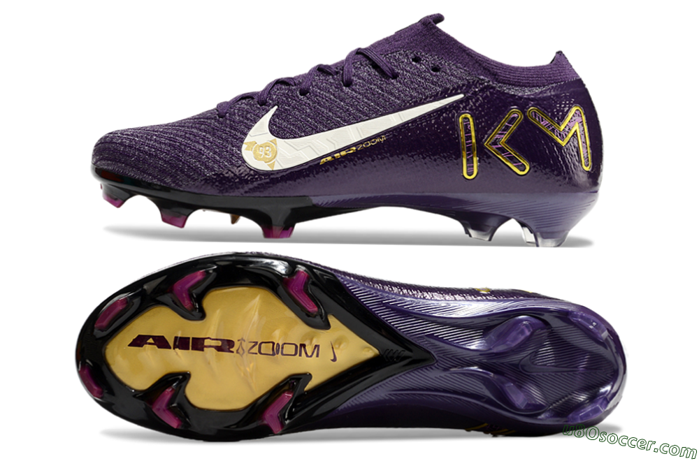 Nike Air Zoom Mercurial Vapor 16 Elite FG Firm Ground Soccer Cleats - Purple/White/Gold 0