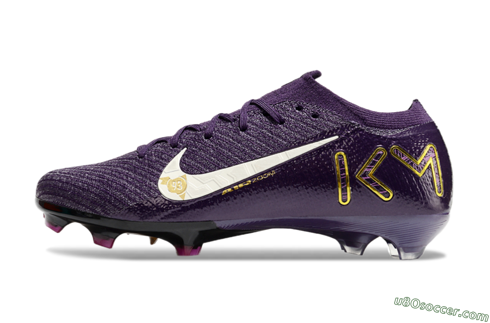 Nike Air Zoom Mercurial Vapor 16 Elite FG Firm Ground Soccer Cleats - Purple/White/Gold 2