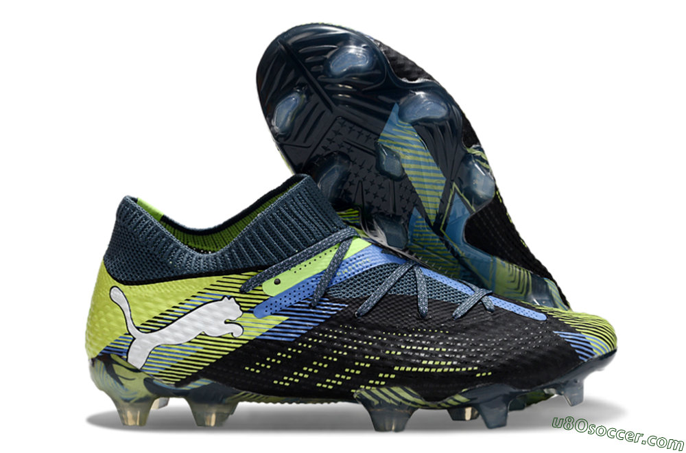 Puma Future Ultimate FG Firm Ground Soccer Cleats - Black/Yellow/Blue 1