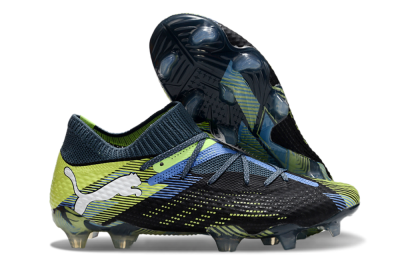Puma Future Ultimate FG Firm Ground Soccer Cleats - Black/Yellow/Blue