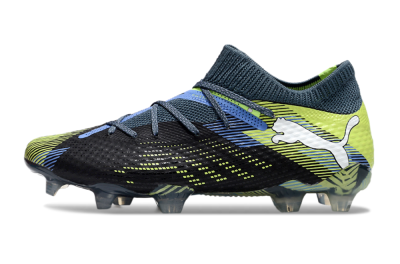 Puma Future Ultimate FG Firm Ground Soccer Cleats - Black/Yellow/Blue