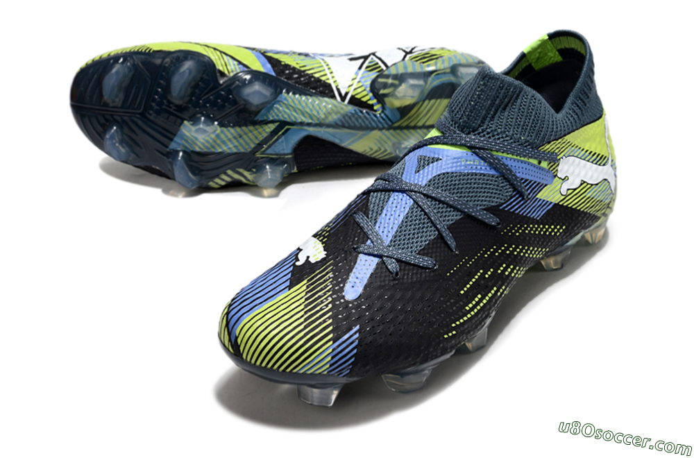Puma Future Ultimate FG Firm Ground Soccer Cleats - Black/Yellow/Blue 3