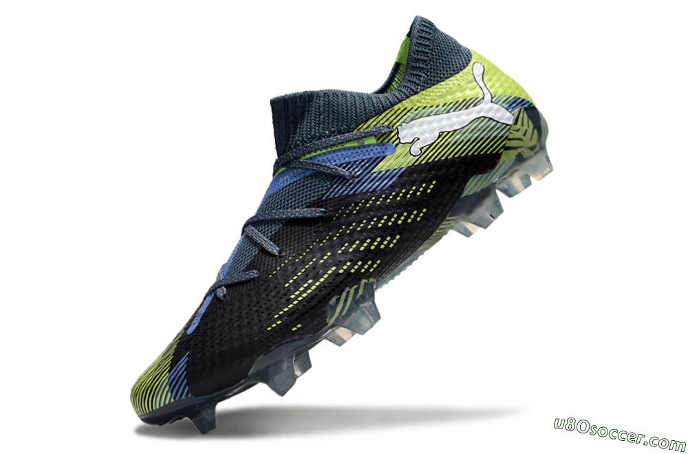 Puma Future Ultimate FG Firm Ground Soccer Cleats - Black/Yellow/Blue 5