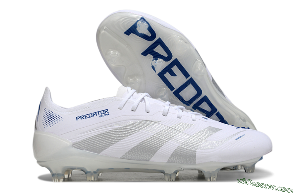 Adidas Predator Elite 25 FG Firm Ground Soccer Cleats - White/Blue/Silver 1