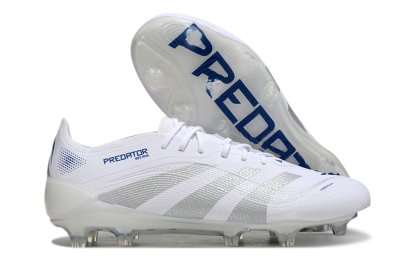 Adidas Predator Elite 25 FG Firm Ground Soccer Cleats - White/Blue/Silver