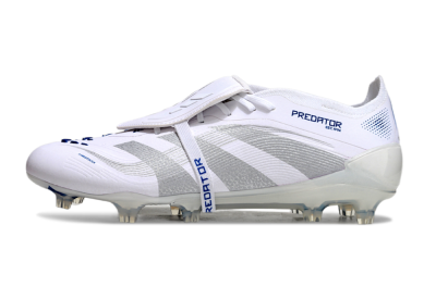 Adidas Predator Elite 25 Foldover Tongue FG Firm Ground Soccer Cleats - White/Blue/Silver