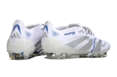 Adidas Predator Elite 25 Foldover Tongue FG Firm Ground Soccer Cleats - White/Blue/Silver