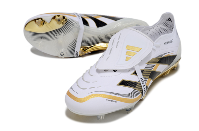 Adidas Predator Elite Foldover Tongue FG Firm Ground Soccer Cleats - White/Black/Gold
