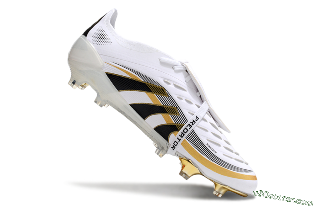 Adidas Predator Elite Foldover Tongue FG Firm Ground Soccer Cleats - White/Black/Gold 4