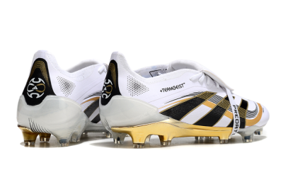 Adidas Predator Elite Foldover Tongue FG Firm Ground Soccer Cleats - White/Black/Gold