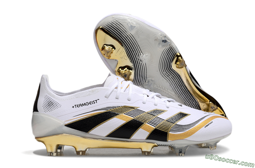 Adidas Predator Elite 25 FG Firm Ground Soccer Cleats - White/Black/Gold 1