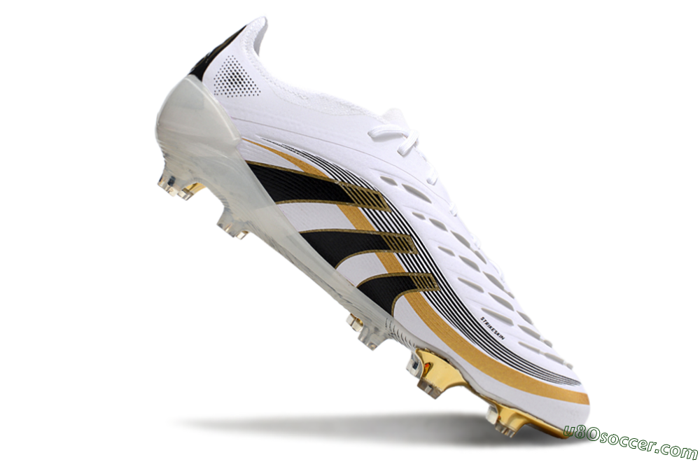 Adidas Predator Elite 25 FG Firm Ground Soccer Cleats - White/Black/Gold 4