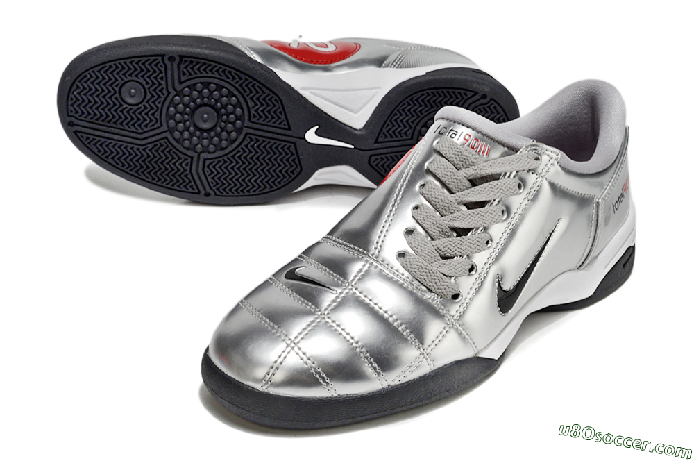 Nike Total 90 II IC Indoor & Futsal Soccer Shoes - Silver/Black/White 3