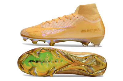 Nike Air Zoom Mercurial Superfly 10 Elite FG Firm Ground Soccer Cleats - Gold/Gold