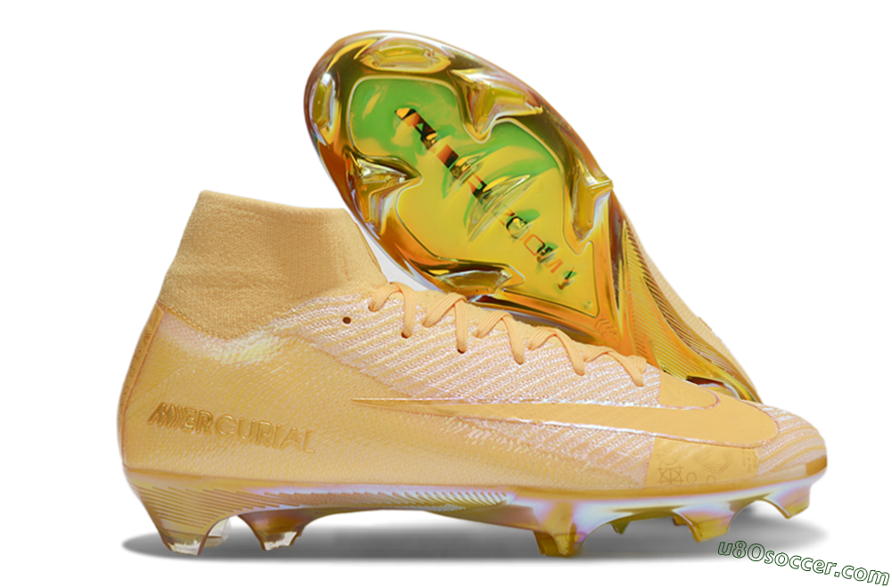 Nike Air Zoom Mercurial Superfly 10 Elite FG Firm Ground Soccer Cleats - Gold/Gold 1