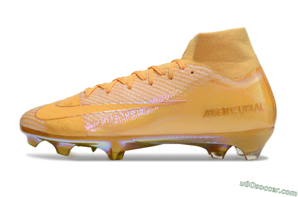 Nike Air Zoom Mercurial Superfly 10 Elite FG Firm Ground Soccer Cleats - Gold/Gold 2
