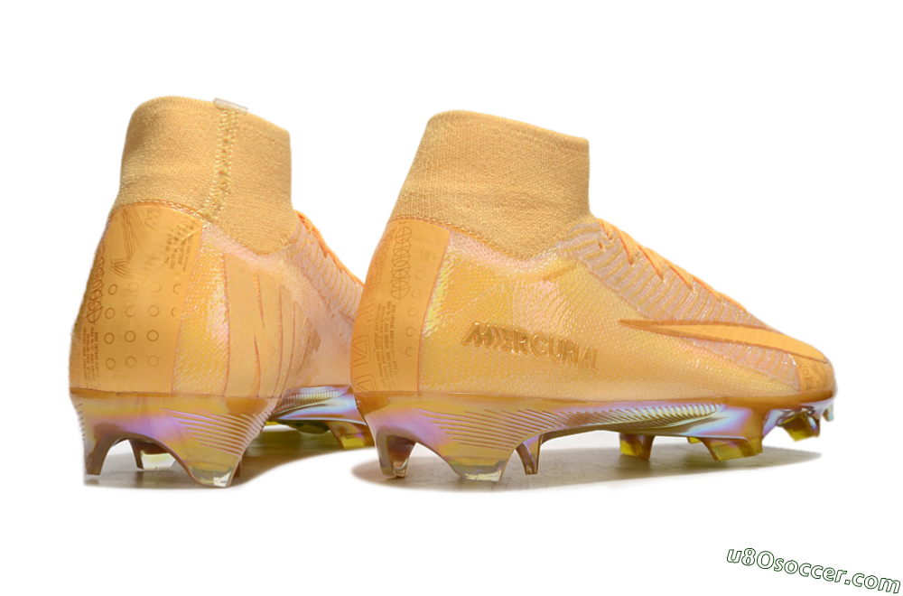 Nike Air Zoom Mercurial Superfly 10 Elite FG Firm Ground Soccer Cleats - Gold/Gold 6