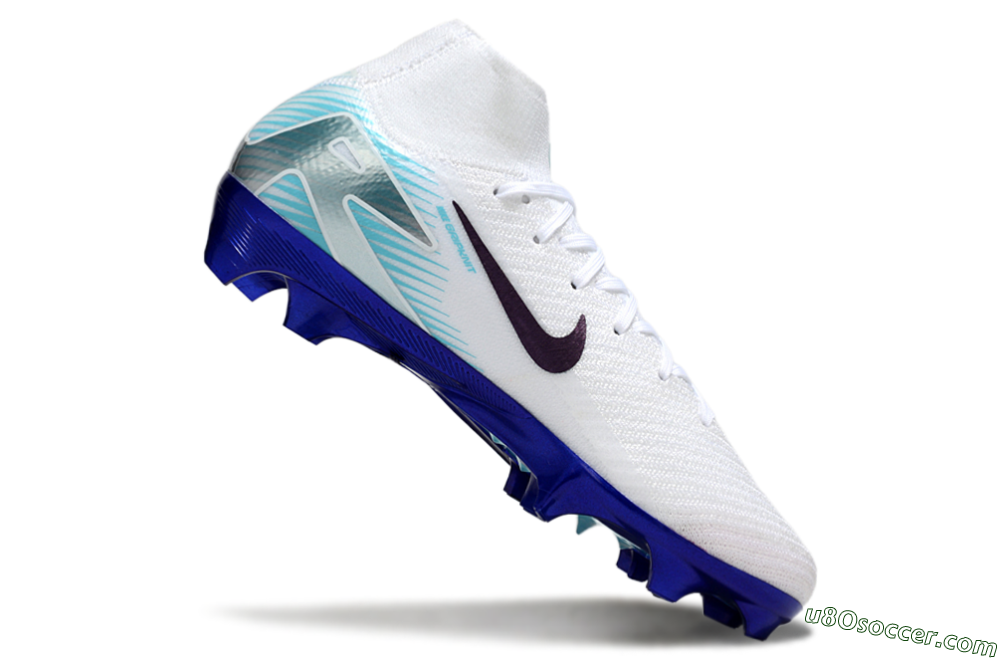 Nike Air Zoom Mercurial Superfly 10 Elite FG Firm Ground Soccer Cleats - White/Purple/Blue 4