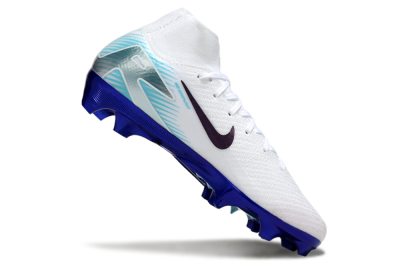 Nike Air Zoom Mercurial Superfly 10 Elite FG Firm Ground Soccer Cleats - White/Purple/Blue