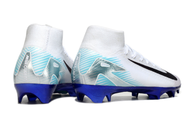 Nike Air Zoom Mercurial Superfly 10 Elite FG Firm Ground Soccer Cleats - White/Purple/Blue