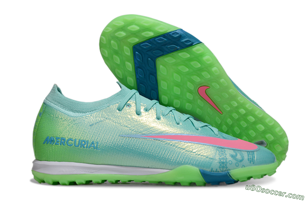 Nike Air Zoom Mercurial Vapor 16 Elite TF Artificial Turf Soccer Shoes - Jade/Pink/White 1