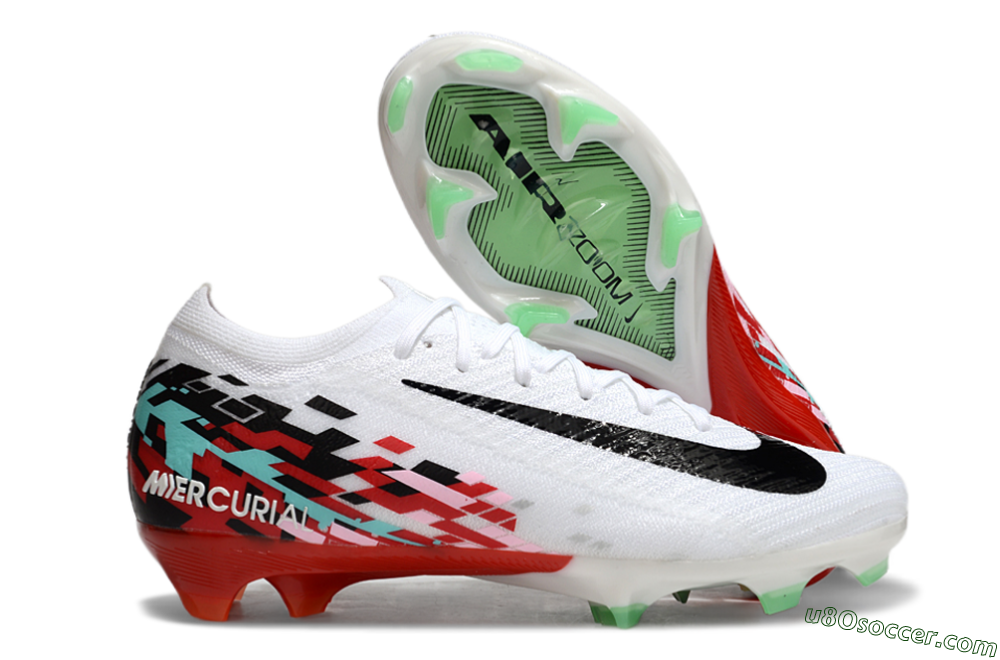 Nike Air Zoom Mercurial Vapor 16 Elite FG Firm Ground Soccer Cleats - White/Black/Red 1