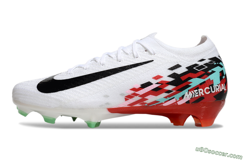 Nike Air Zoom Mercurial Vapor 16 Elite FG Firm Ground Soccer Cleats - White/Black/Red 2