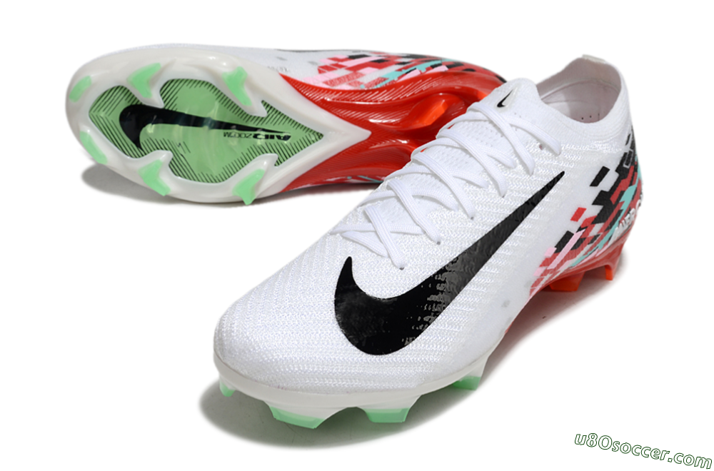 Nike Air Zoom Mercurial Vapor 16 Elite FG Firm Ground Soccer Cleats - White/Black/Red 3