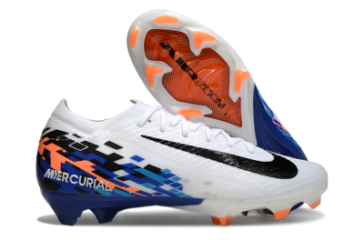 Nike Air Zoom Mercurial Vapor 16 Elite FG Firm Ground Soccer Cleats - White/Black/Blue/Orange