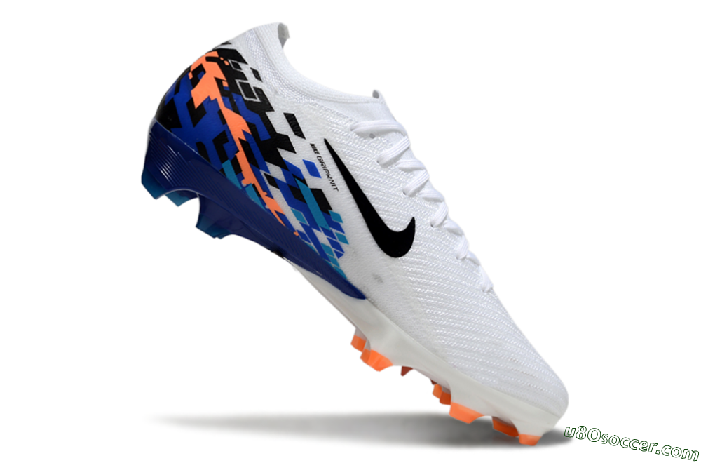 Nike Air Zoom Mercurial Vapor 16 Elite FG Firm Ground Soccer Cleats - White/Black/Blue/Orange 2