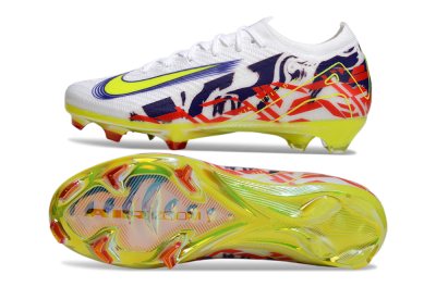 Nike Air Zoom Mercurial Vapor 16 Elite FG Firm Ground Soccer Cleats - White/Blue/Yellow